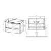 База под раковину Paola 800 подвесная, 2 выкатных ящика soft close, G.White