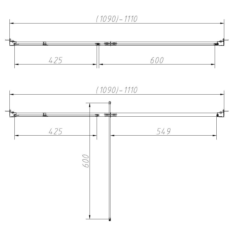 Душевая дверь Slim-N VDP-4SN110CL, хром, стекло прозрачное