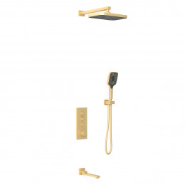 Душевой комплект VSFW-433T1BG встраиваемый, термостатический, трехрежимный, брашированное золото