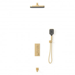 Душевой комплект VSFW-433T1BG встраиваемый, термостатический, трехрежимный, брашированное золото