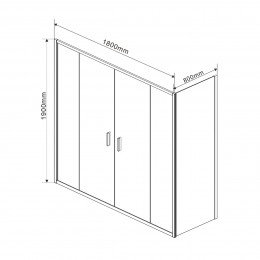 Душевой уголок Garda VSR-1G28018CL, 1800*800, хром, стекло прозрачное