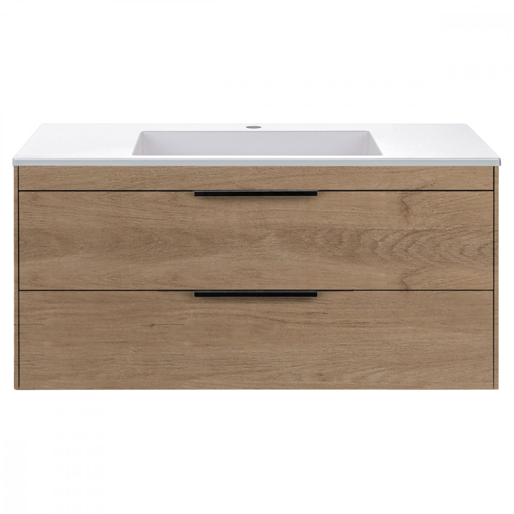 База под раковину Chiara 2D 1000 подвесная, 2 выкатных ящика soft-close, N.Oak