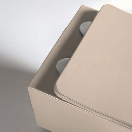 Унитаз подвесной Q-Line VT1-12MC безободковый, цвет капучино мат., ультратонкое soft close сиденье