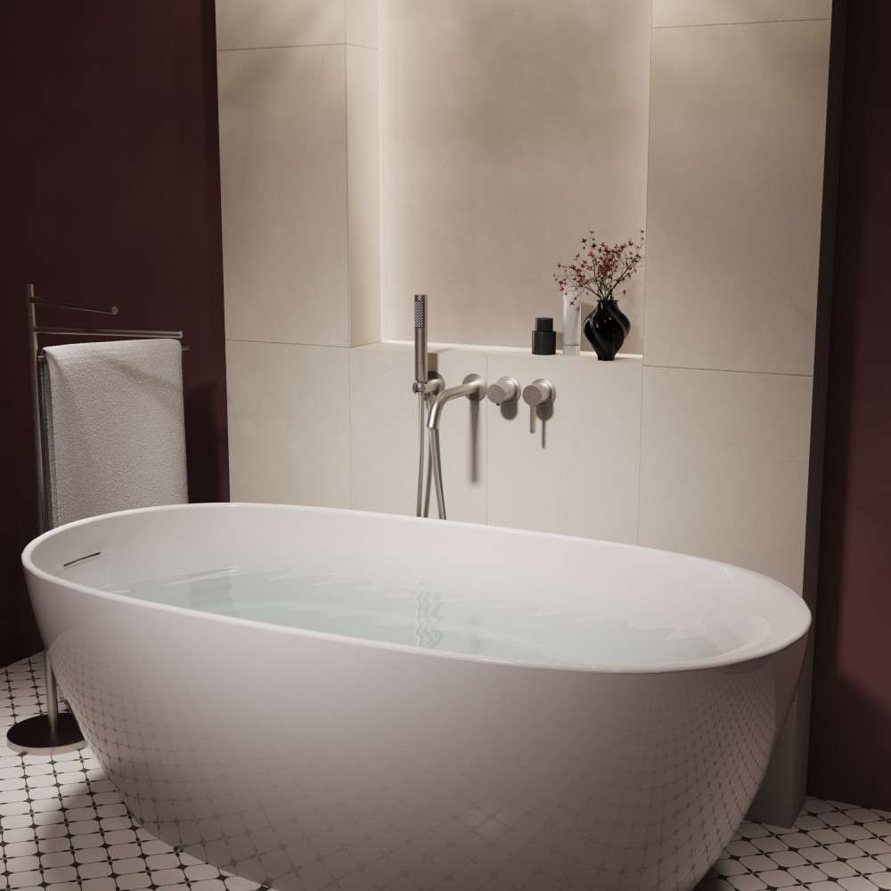 Смеситель для ванны Villa VTFW-1VL1BN, встраиваемый, брашированный никель