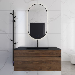 База под раковину Chiara 1000 подвесная, 1 выкатной ящик soft-close, C.Oak