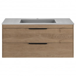 База под раковину Chiara 2D 1000 подвесная, 2 выкатных ящика soft-close, N.Oak