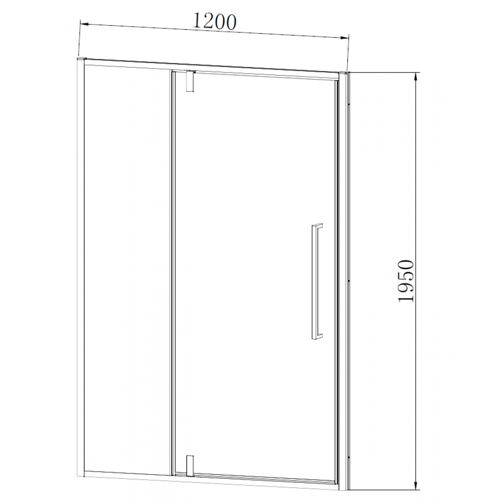 Душевая дверь Slim-N VDP-4SN120CLB, черный матовый, стекло прозрачное