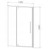 Душевая дверь Slim-N VDP-4SN120CLB, черный матовый, стекло прозрачное