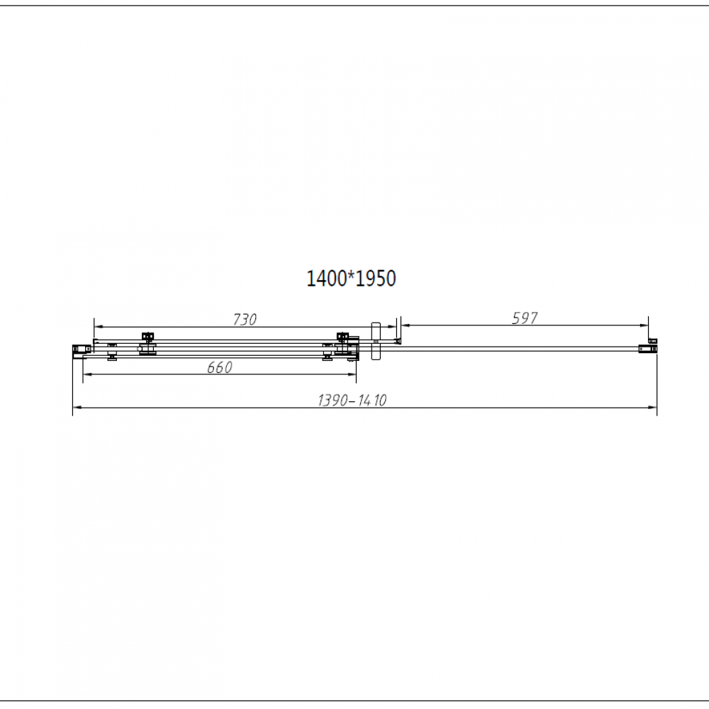 Душевая дверь Como-N VDS-4CN140CGB, 1400, черный, стекло тонированное