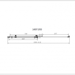 Душевая дверь Como-N VDS-4CN140CGB, 1400, черный, стекло тонированное