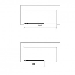Душевая шторка на ванну, 900*1400, хром, стекло прозрачное, правая, VSB-6E900CL-R