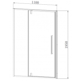 Душевая дверь Slim-N VDP-4SN110CL, хром, стекло прозрачное
