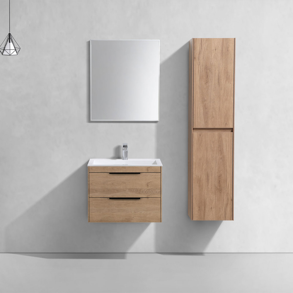 База под раковину Chiara 2D 600 подвесная, 2 выкатных ящика soft-close, N.Oak