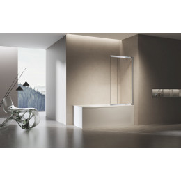 Душевая шторка на ванну, 900*1400, хром, стекло прозрачное, правая, VSB-6E900CL-R