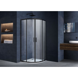 Душевой уголок Alpha VSQ-3AL900CLB, 900*900, черный, стекло прозрачное