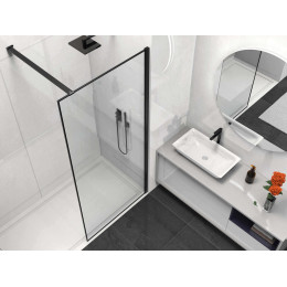 Душевая перегородка Walk-In VSW-1HS800CLB, 800*2000,черный матовый, стекло прозрачное