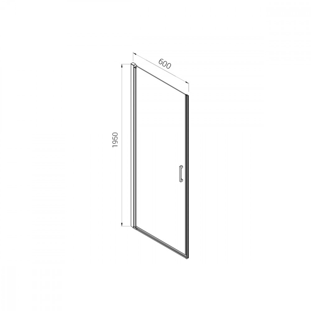 Душевая дверь Alpha VDP-3AL600CLB, черный, стекло прозрачное