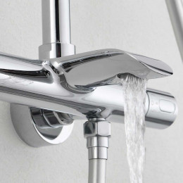 Душевая стойка Esse VSFS-1E1TCH термостатическая с изливом, 25см верх душ, хром