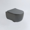 Унитаз подвесной Evo VT1-34SMA безободковый, цвет антрацит матовый, ультратонкое soft-close сиденье