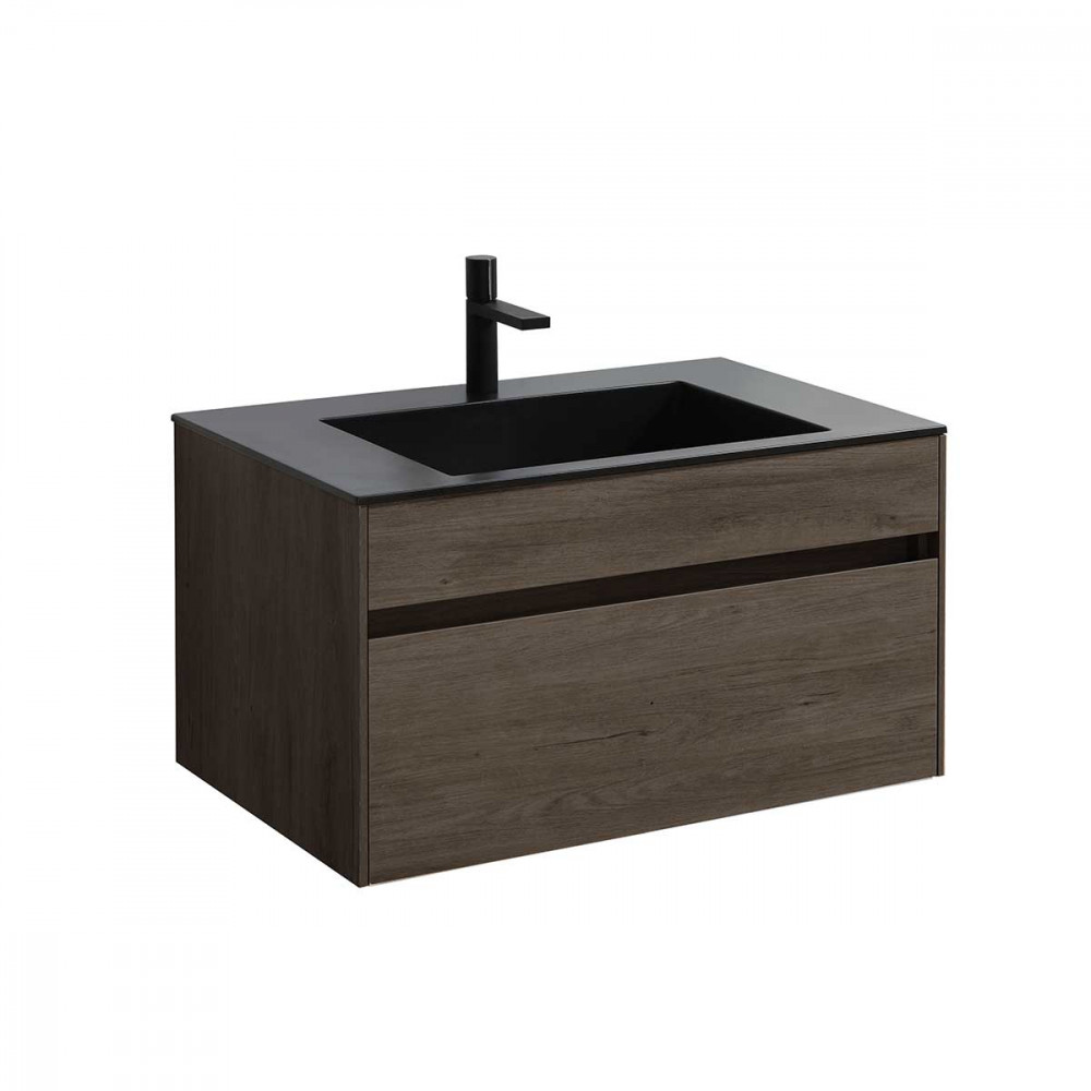База под раковину Chiara 800 подвесная, 1 выкатной ящик soft-close, R.Oak