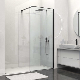 Душевая перегородка Walk-In VSW-1HS100CLB, 1000*2000, черный матовый, стекло прозрачное