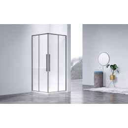 Душевой уголок Slim-N VSS-4SN8010CLGM, 1000*800, вороненая сталь, стекло прозрачное