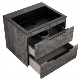 База под раковину Chiara 2D 600 подвесная, 2 выкатных ящика soft-close, G.Stone