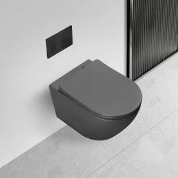 Унитаз подвесной Globo VT1-14TMA Tornado, цвет антрацит матовый, ультратонкое soft-close сиденье