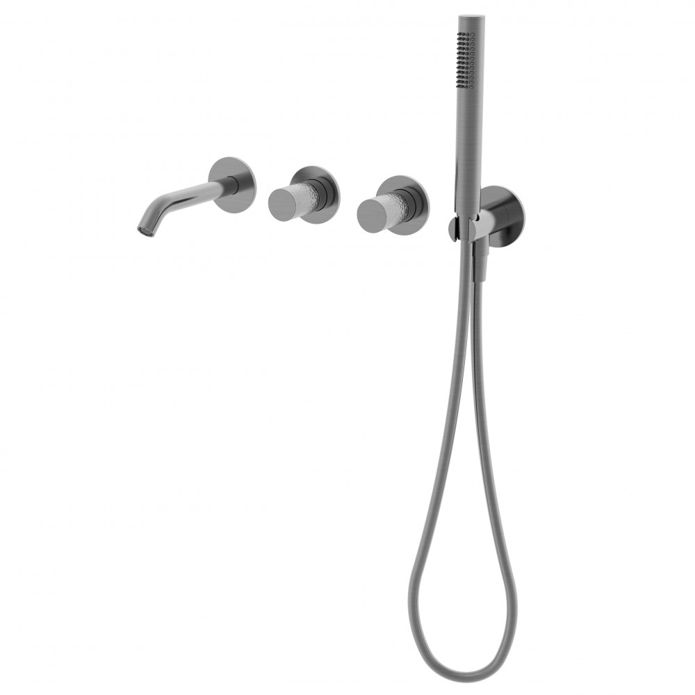 Смеситель для ванны Аура (Aura) VBTW-6AU1GM, встраиваемый, вороненая сталь