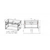 База под накладную раковину Mesa 800 подвесная, 1 выкатной/1 скрытый ящик soft close, T.Oak + Beton