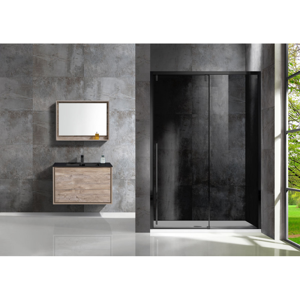 Душевая дверь Lugano VDS-1L120CGB-1, черный, стекло тонированное