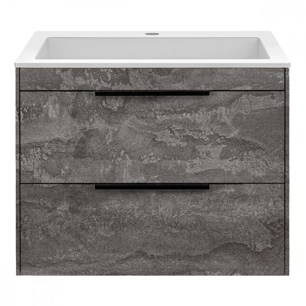 База под раковину Chiara 2D 600 подвесная, 2 выкатных ящика soft-close, G.Stone