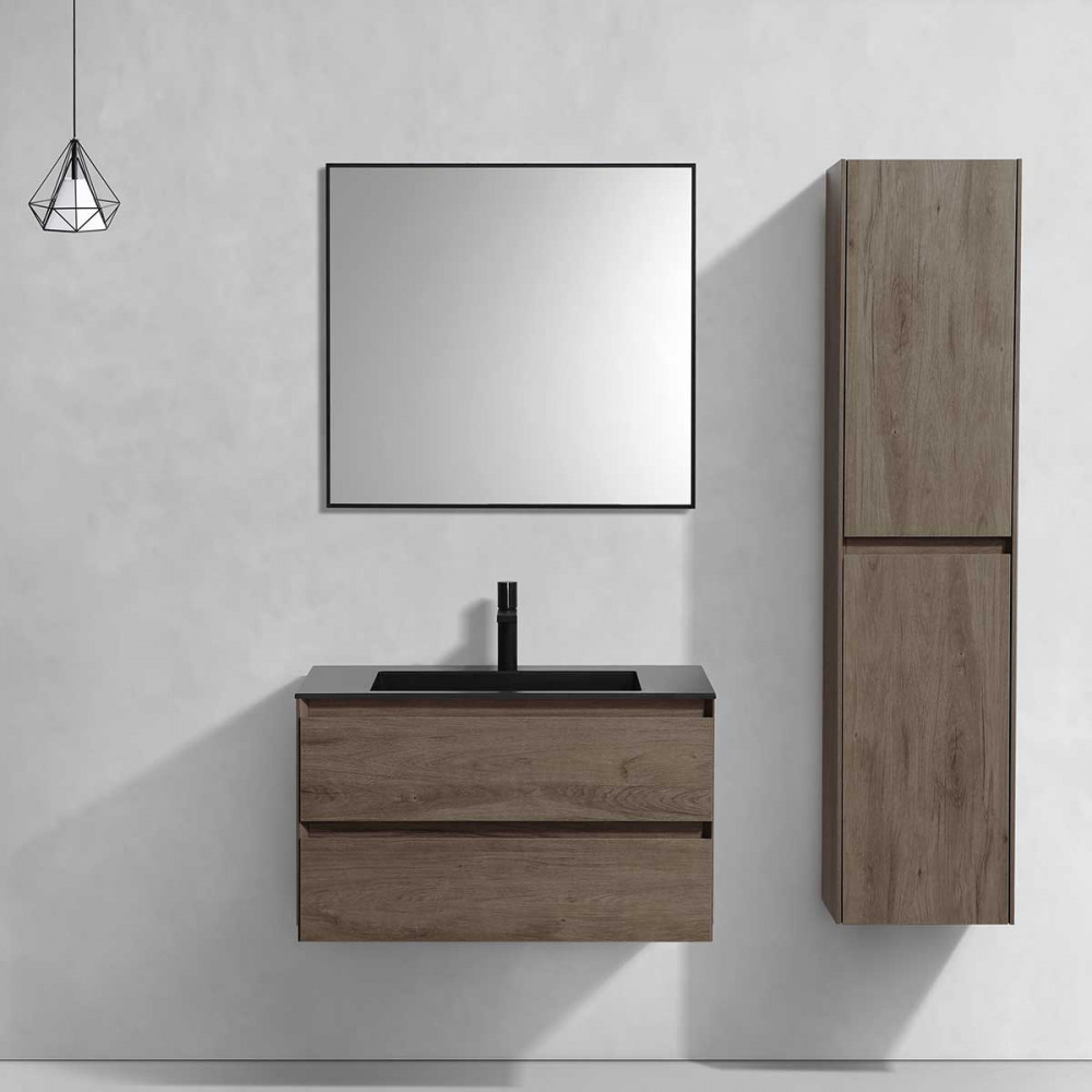 База под раковину Luka 800 подвесная, 2 выкатных ящика soft-close, R.Oak