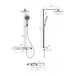 Душевая стойка Aspire VSFS-4AS1BG с изливом, брашированное золото
