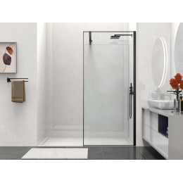 Душевая перегородка Walk-In VSW-1HS100CLB, 1000*2000, черный матовый, стекло прозрачное