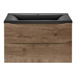 База под раковину Mia 750 подвесная, 2 выкатных ящика soft close, V.Oak