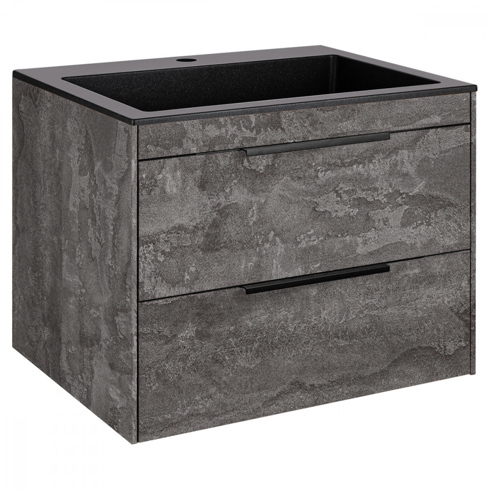 База под раковину Chiara 2D 600 подвесная, 2 выкатных ящика soft-close, G.Stone