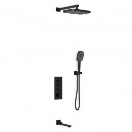 Душевой комплект VSFW-433T1MB встраиваемый, термостатический, трехрежимный, черный