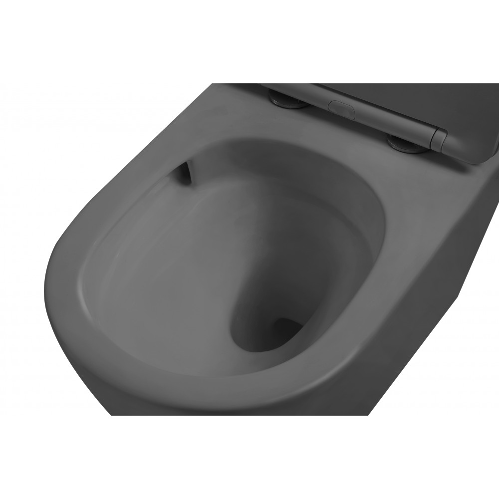 Унитаз подвесной Globo VT1-14TMA Tornado, цвет антрацит матовый, ультратонкое soft-close сиденье