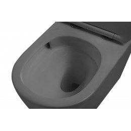 Унитаз подвесной Globo VT1-14TMA Tornado, цвет антрацит матовый, ультратонкое soft-close сиденье
