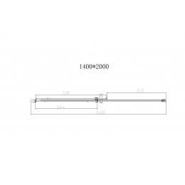Душевая дверь Dice VDS-4D140CLB, 1400, черный, стекло прозрачное