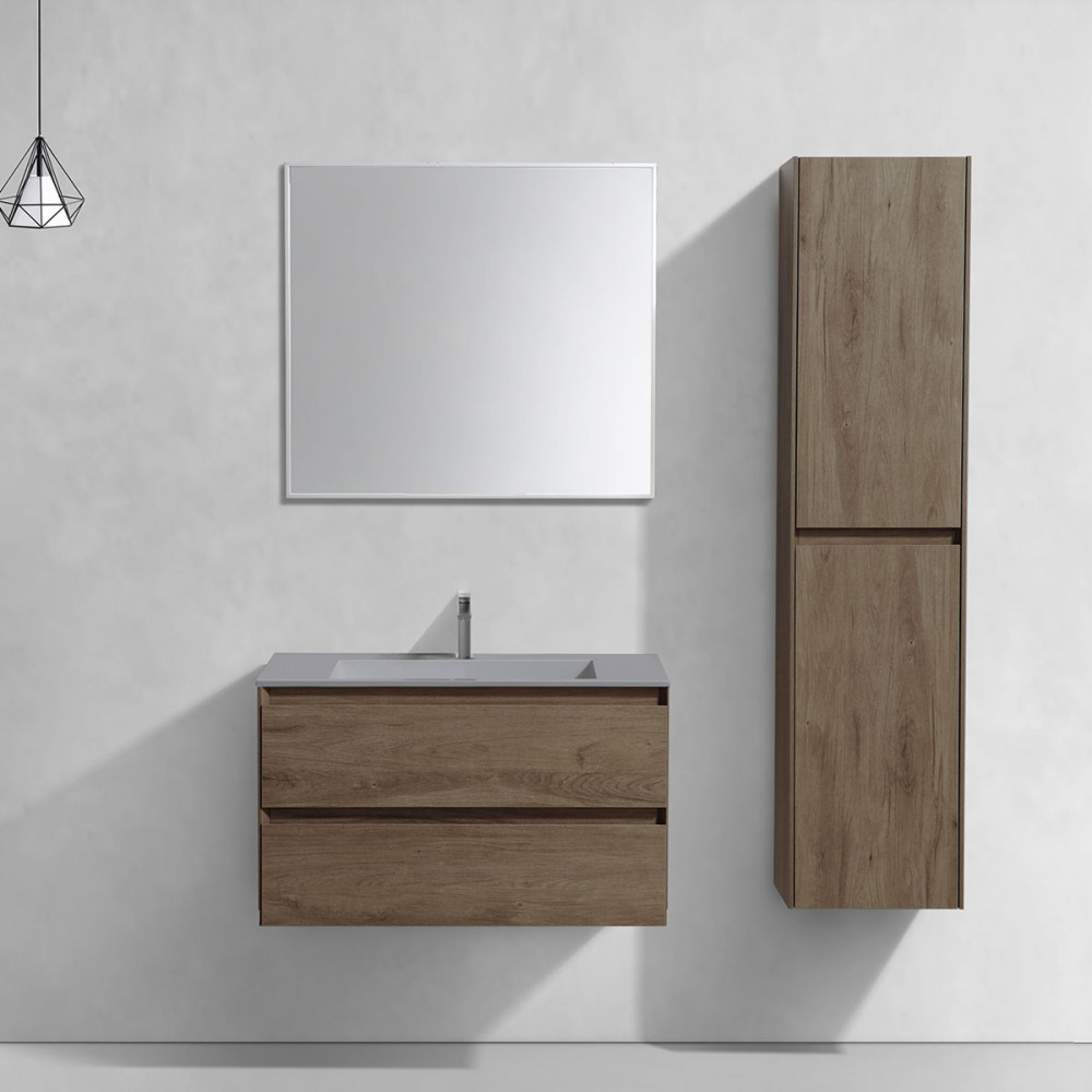 База под раковину Luka 800 подвесная, 2 выкатных ящика soft-close, R.Oak