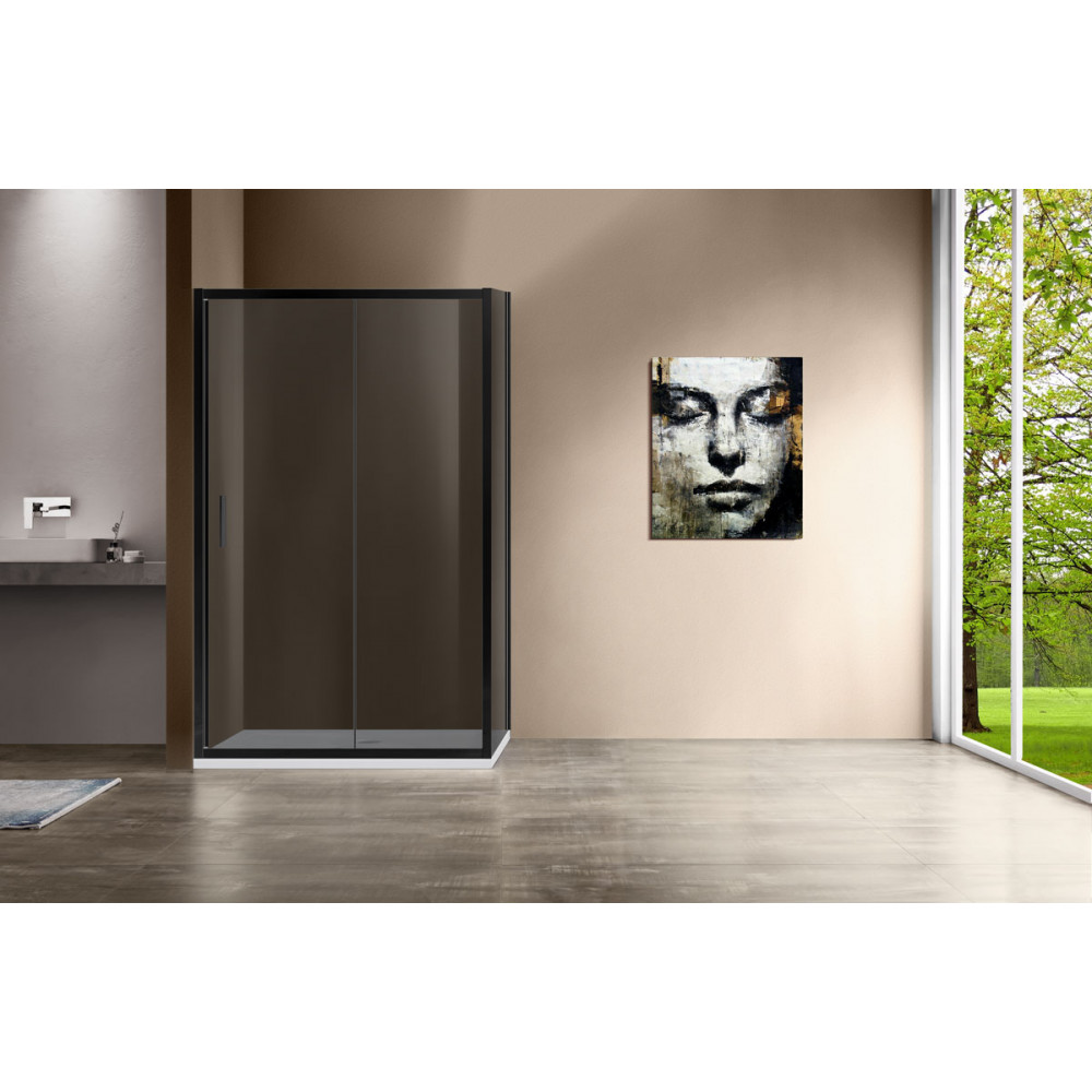 Душевой уголок Garda VSR-1G9012CGB, 1200*900, черный, стекло тонированное