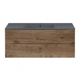 База под керамическую раковину Mia 1200 подвесная, 2 выкатных ящика soft close, V.Oak