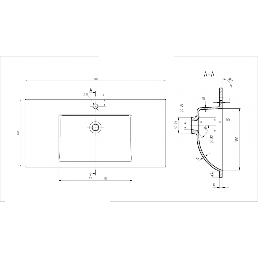 Раковина VCB-13100G из кварца, цвет серый