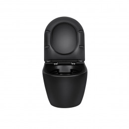 Унитаз подвесной Globo VT1-14SMB безободковый, цвет матовый черный, ультратонкое сиденье soft-close