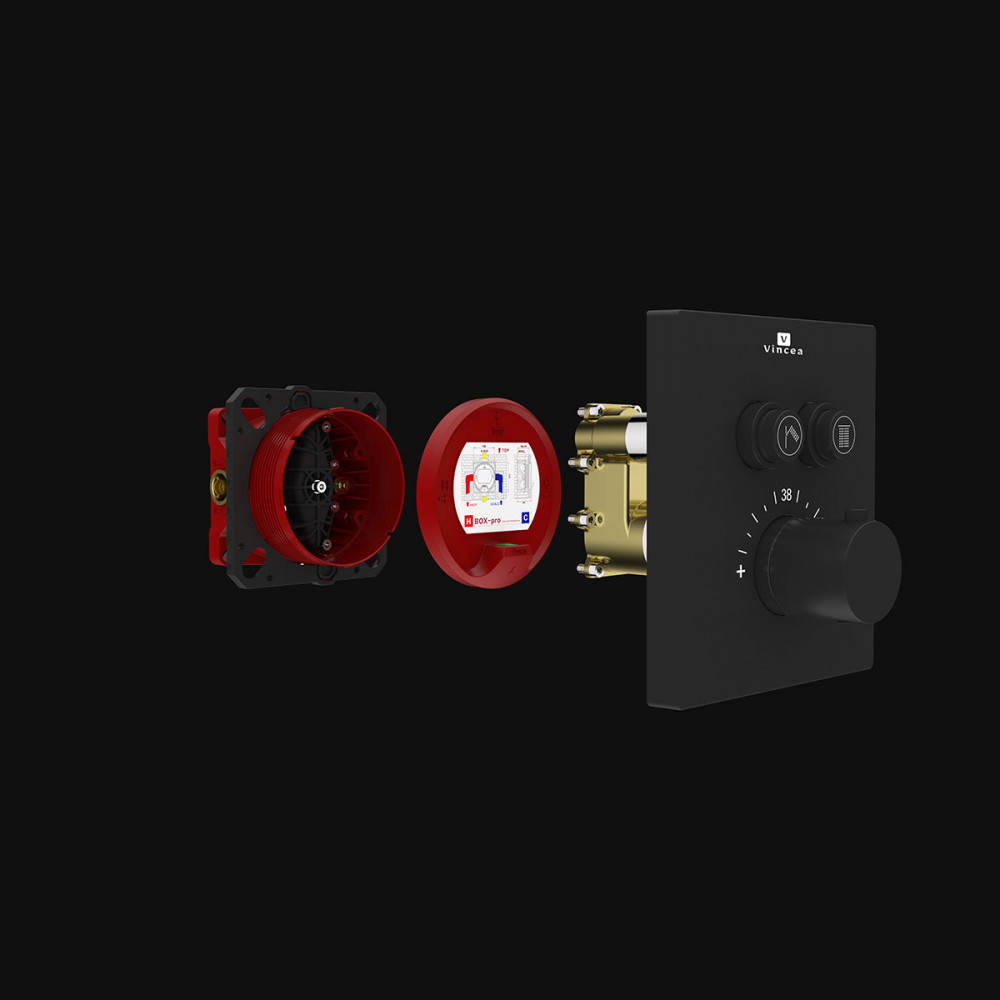 Душевой комплект Inspire VSFW-3I21T2RMB встраиваемый, термостатический, двухрежимный, черный