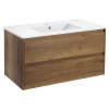 База под раковину Gio 1000 подвесная, 2 выкатных ящика soft-close, T.Oak
