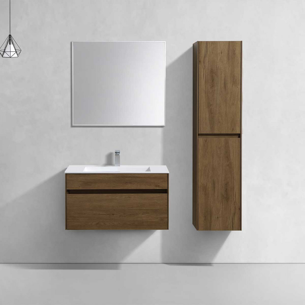 База под раковину Chiara 800 подвесная, 1 выкатной ящик soft-close, T. Oak