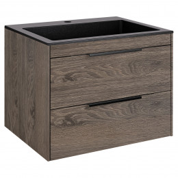 База под раковину Chiara 2D 600 подвесная, 2 выкатных ящика soft-close, R.Oak